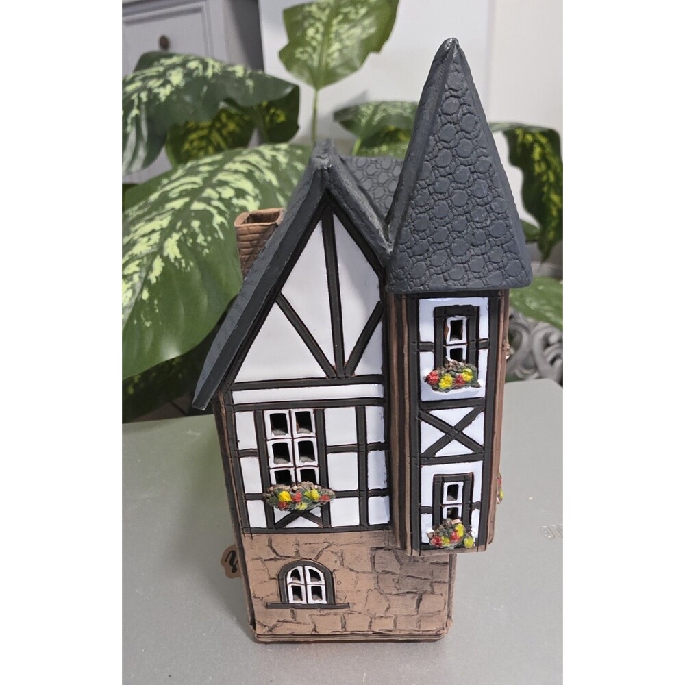 RARE Vintage G&R ArtClayPottery HOUSE TeaLight CandleHolder HandMade GERMANY EuC - Picture 3 of 12